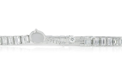 18K White Gold Tennis Bracelet Tw. 9.45 carat