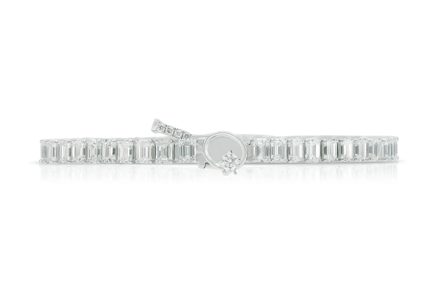 18K White Gold Tennis Bracelet Tw. 9.45 carat