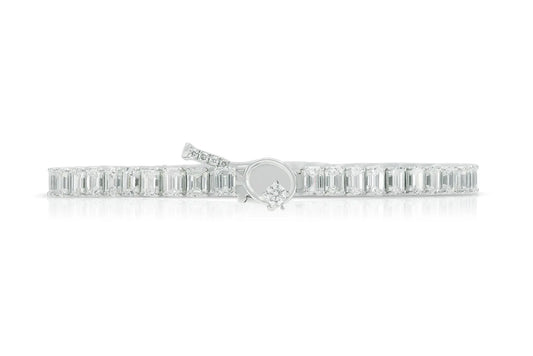 18K White Gold Tennis Bracelet Tw. 9.45 carat