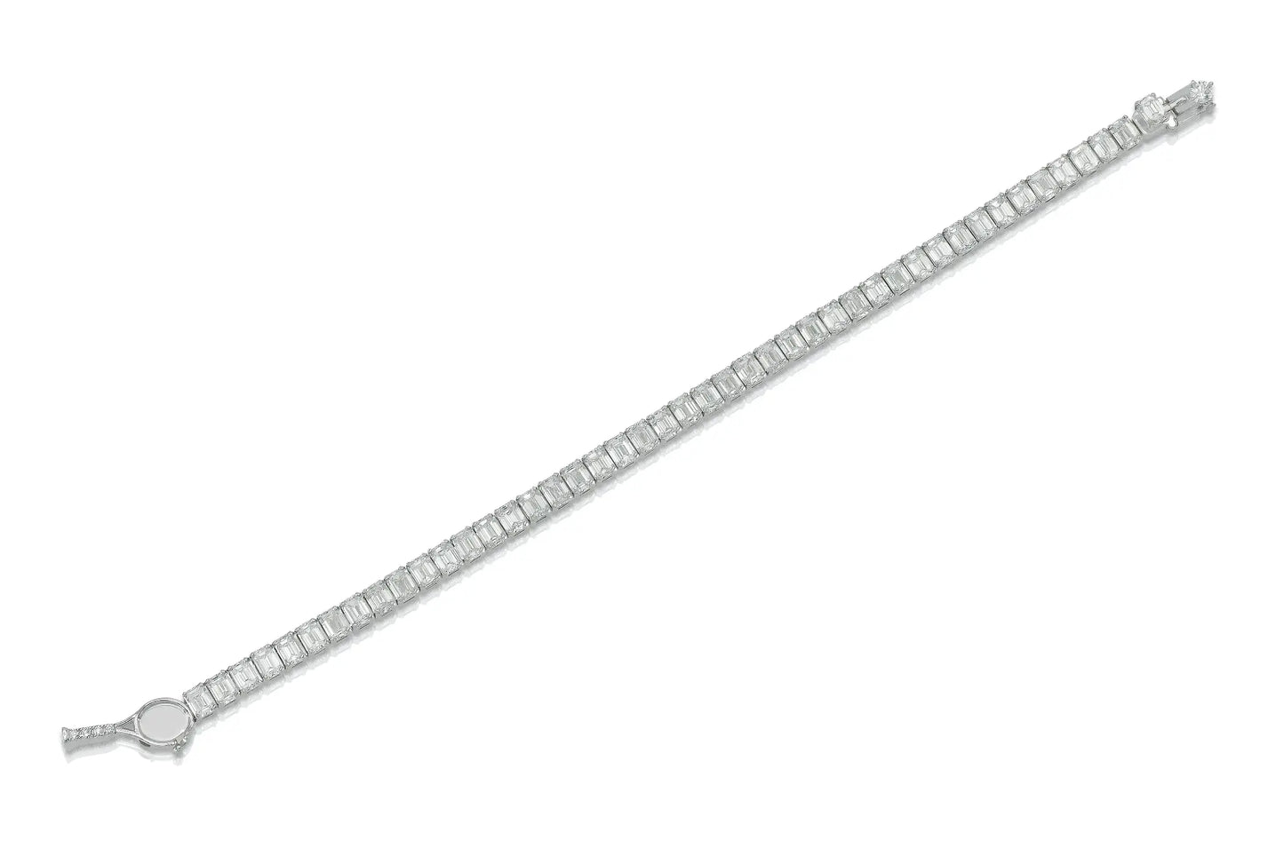 18K White Gold Tennis Bracelet Tw. 9.45 carat