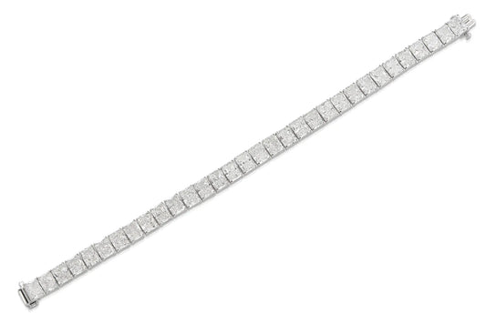 18K White Gold Tennis Bracelet Tw. 32.20 carat