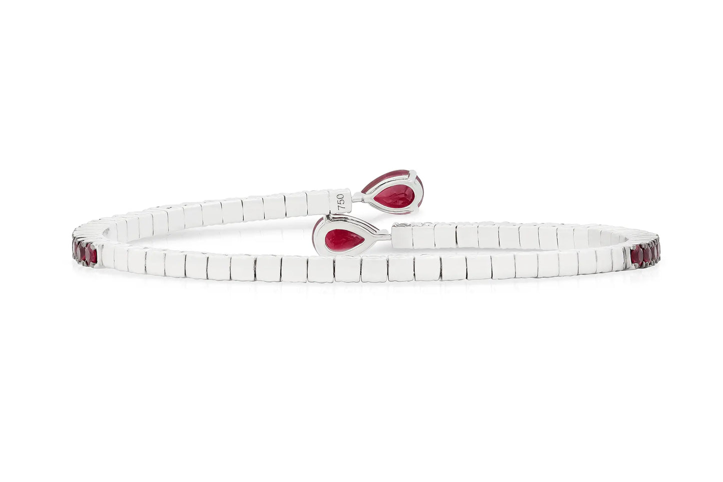 18K WG Flexible Bangle with Rubies