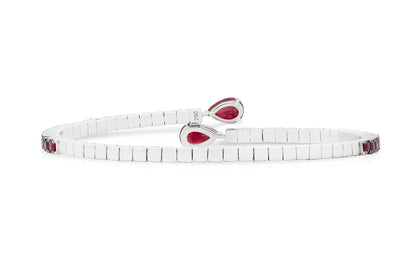 18K WG Flexible Bangle with Rubies