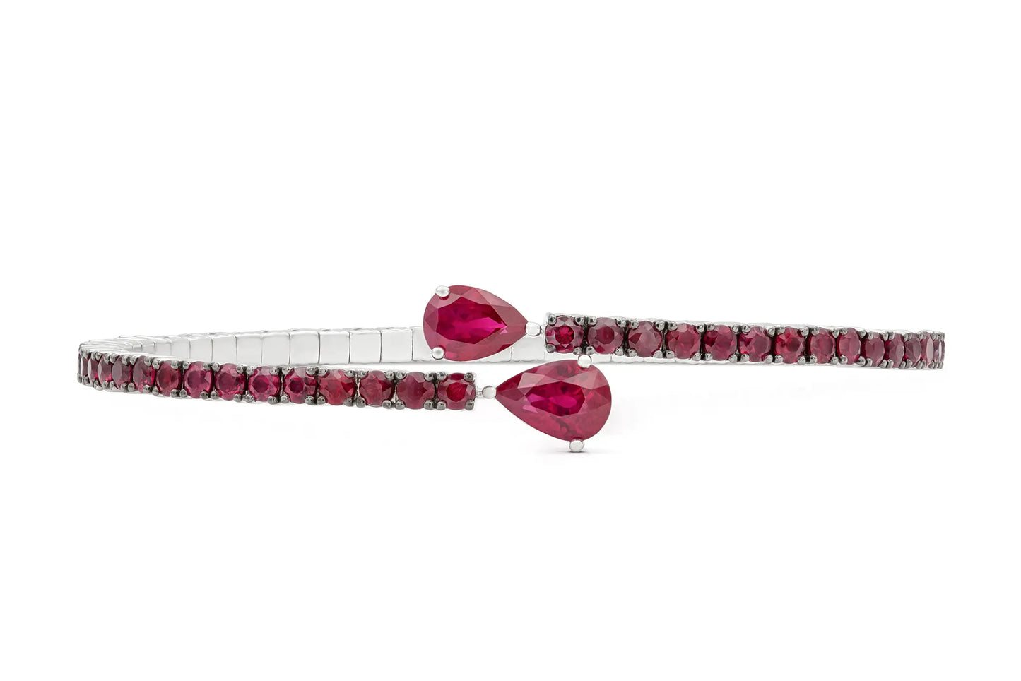 18K WG Flexible Bangle with Rubies