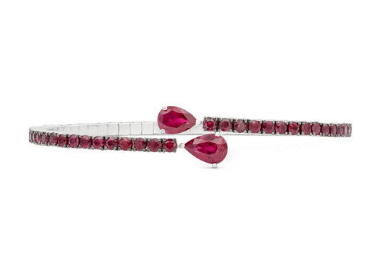 18K WG Flexible Bangle with Rubies