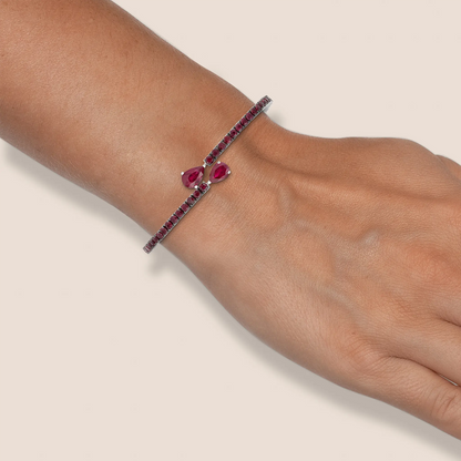 18K WG Flexible Bangle with Rubies