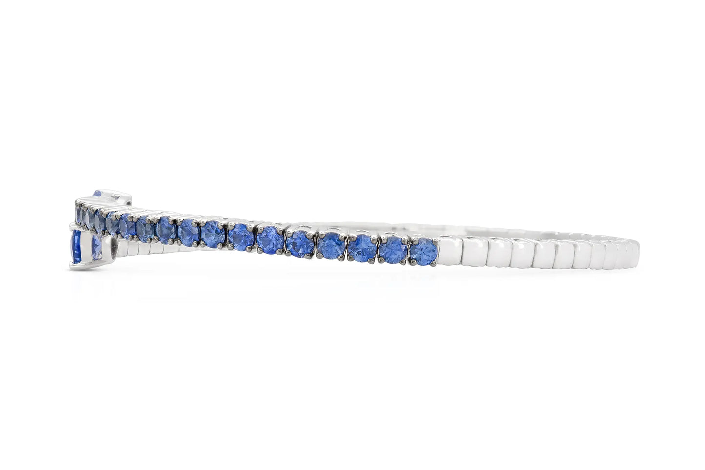 18K Flexible Bangle with Blue Sapphires