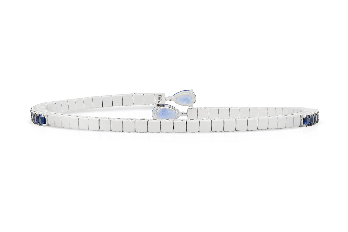 18K Flexible Bangle with Blue Sapphires