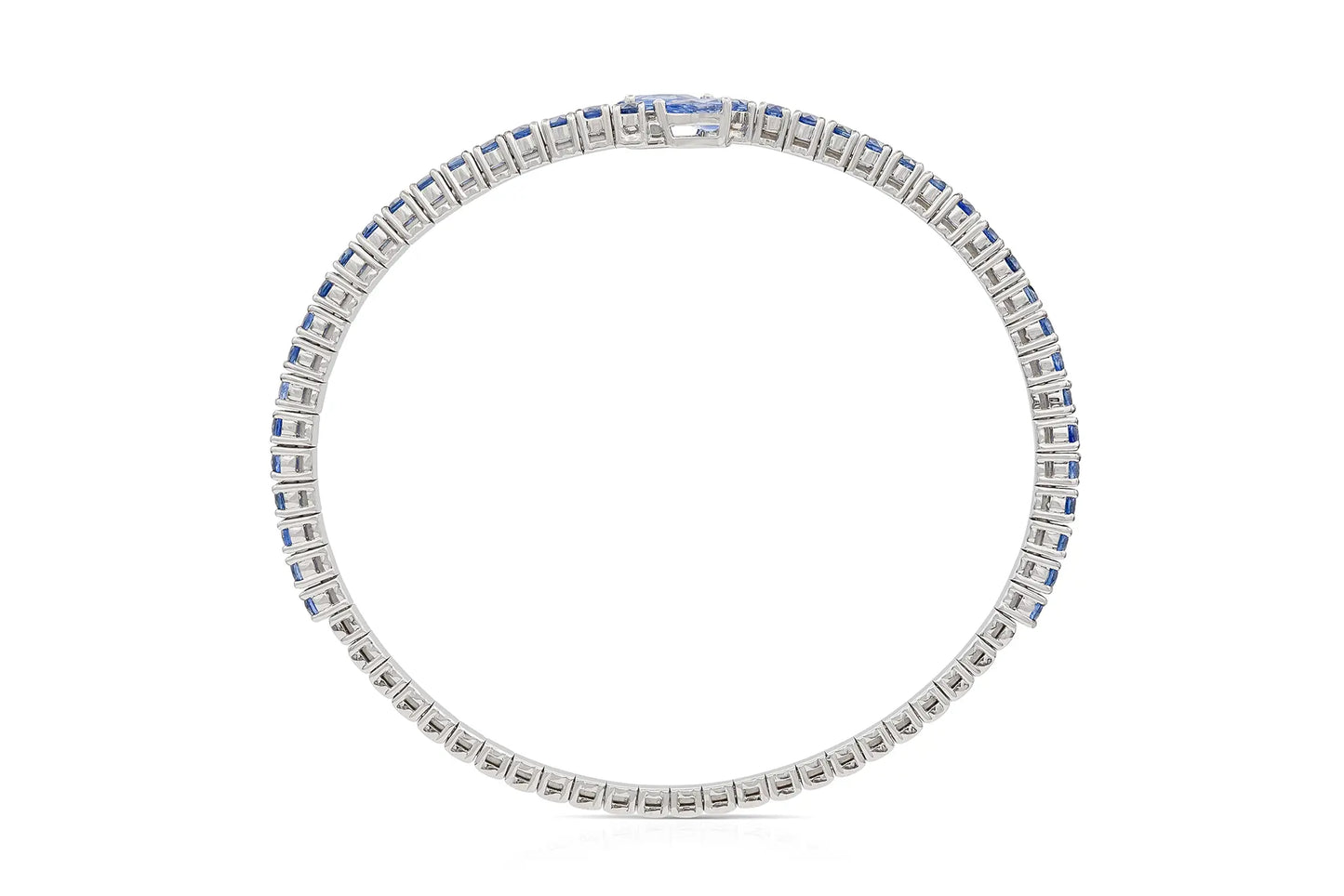 18K Flexible Bangle with Blue Sapphires