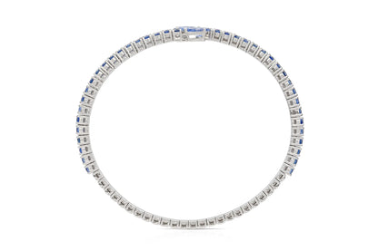 18K Flexible Bangle with Blue Sapphires