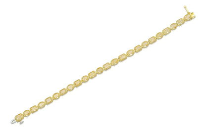 18K Yellow Gold Yellow Diamond Bezel Set Tennis Bracelet Tw. 12.44 carat