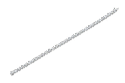 18K White Gold Heart Shape Diamonds Tennis Bracelet Tw. 16.25 carat