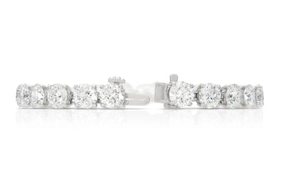 GIA certified 18K White Gold Tennis Bracelet Tw. 26.17 carat