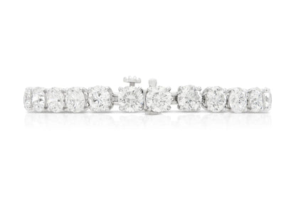 GIA certified 18K White Gold Tennis Bracelet Tw. 26.17 carat