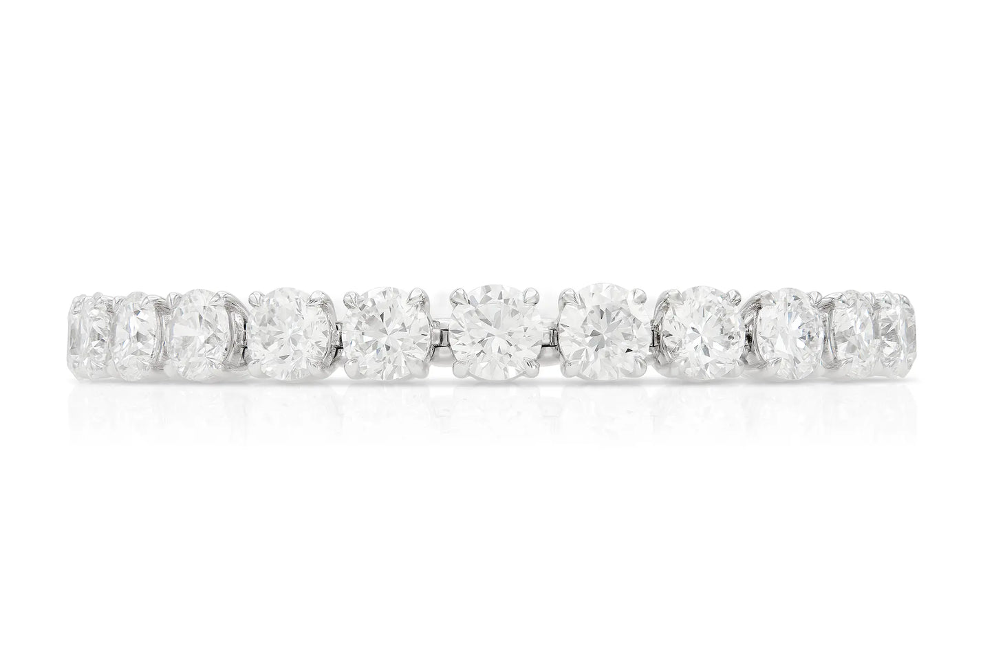 GIA certified 18K White Gold Tennis Bracelet Tw. 26.17 carat