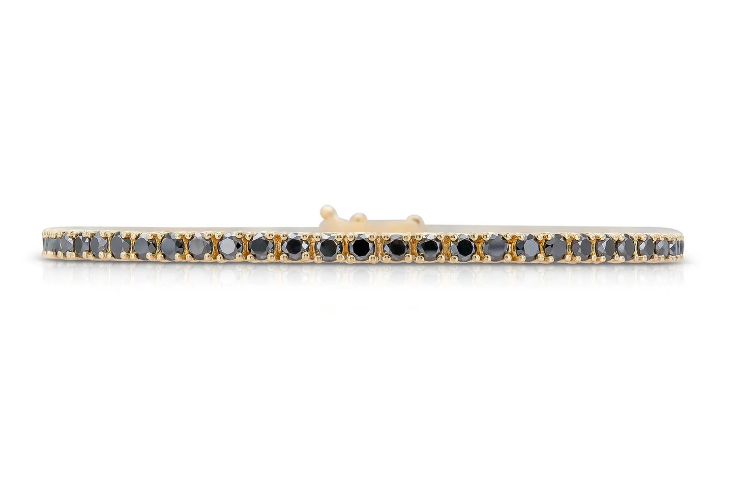 18K Yellow Gold Black Diamond Tennis Bracelet 3.62 carat