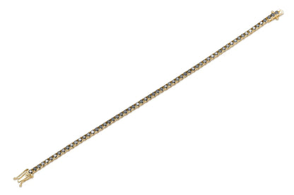 18K Yellow Gold Black Diamond Tennis Bracelet 3.62 carat