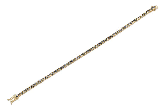 18K Yellow Gold Black Diamond Tennis Bracelet 3.62 carat