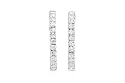 18K white Gold Diamond Hoops TW. 1.95 carat