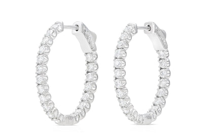 18K white Gold Diamond Hoops TW. 1.95 carat