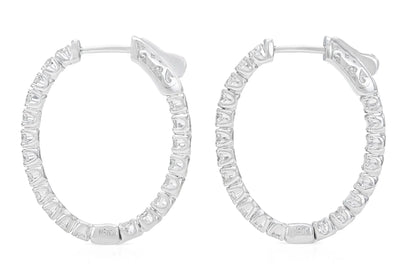 18K white Gold Diamond Hoops TW. 1.95 carat