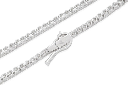 18K White Gold Tennis Necklace Tw. 11.94 carat