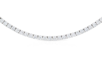 18K White Gold Tennis Necklace Tw. 11.94 carat