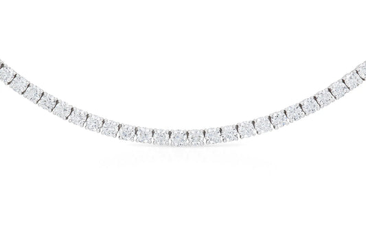 18K White Gold Tennis Necklace Tw. 11.94 carat