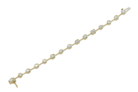 18K Yellow Gold Multi-shaped Diamond Bracelet Tw. 5.60 carat