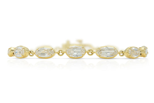18K Yellow Gold Bezel-Set Bracelet Tw. 10.05 carat