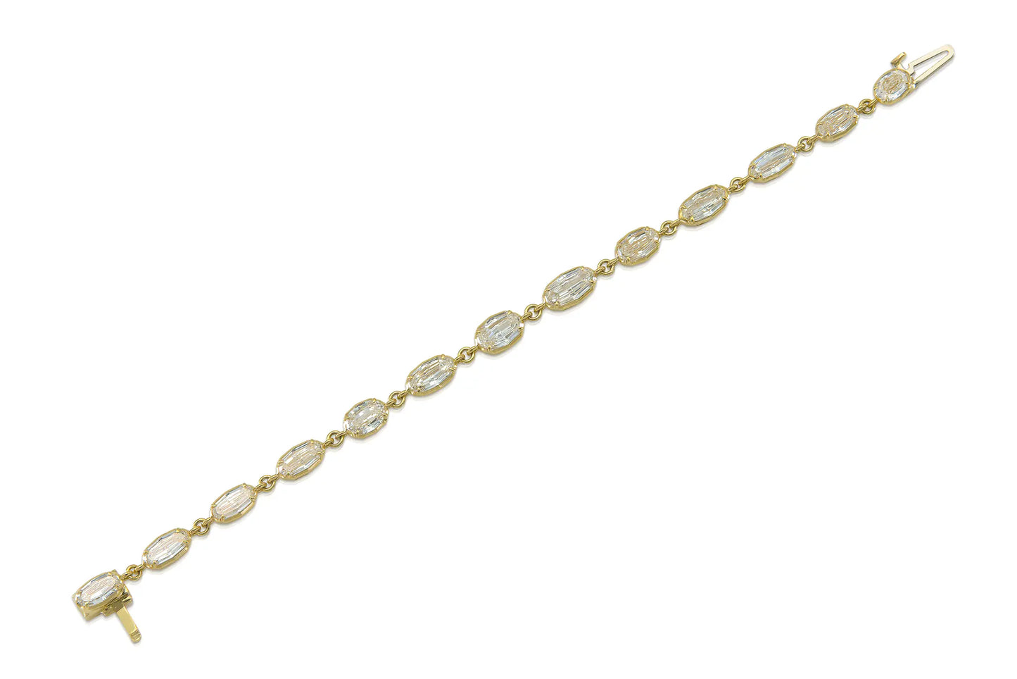 18K Yellow Gold Bezel-Set Bracelet Tw. 10.05 carat