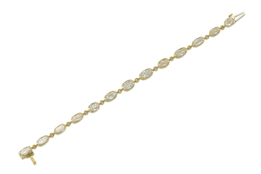 18K Yellow Gold Bezel-Set Bracelet Tw. 10.05 carat