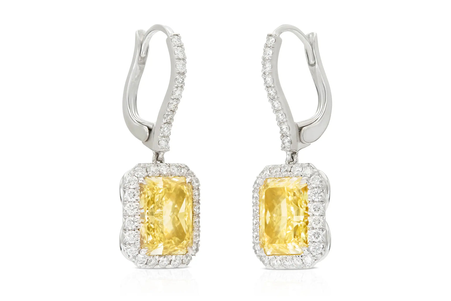 Drop Fancy Yellow Diamond Earrings