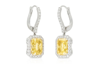 Drop Fancy Yellow Diamond Earrings