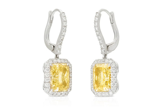 Drop Fancy Yellow Diamond Earrings