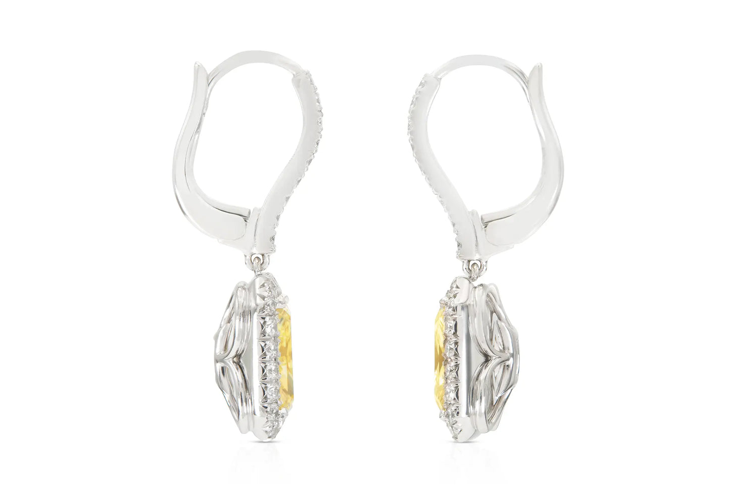 Drop Fancy Yellow Diamond Earrings