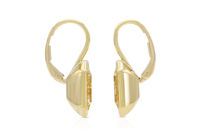 18K Yellow Gold Dangle Bezel Set Diamond Earrings Tw: 8.06 carats