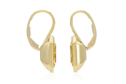 18K Yellow Gold Dangle Bezel Set Diamond Earrings Tw: 8.06 carats