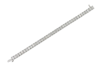 18K WG Emerald Cut Tennis Bracelet Tw. 30.48 carat