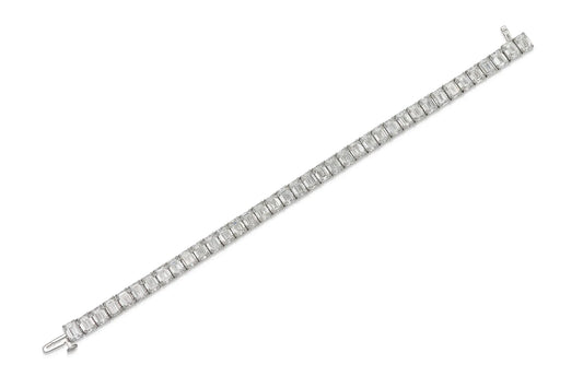 18K WG Emerald Cut Tennis Bracelet Tw. 30.48 carat