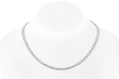 18K White Gold Bezel Diamond Necklace Tw. 7.73 carat