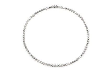 18K White Gold Bezel Diamond Necklace Tw. 7.73 carat