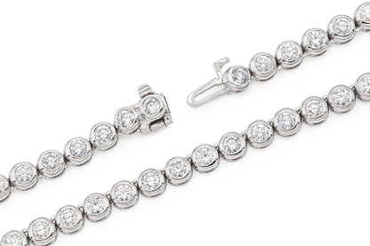 18K White Gold Bezel Diamond Necklace Tw. 7.73 carat