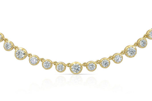 18K Yellow Gold Link Necklace Tw. 18.42 carat
