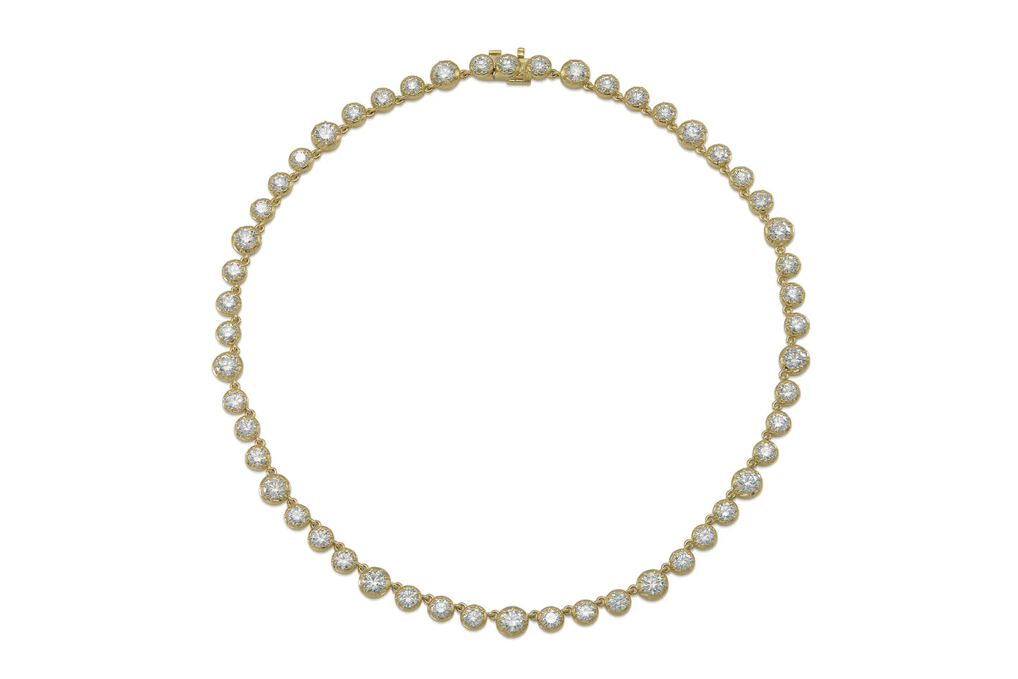 18K Yellow Gold Link Necklace Tw. 18.42 carat