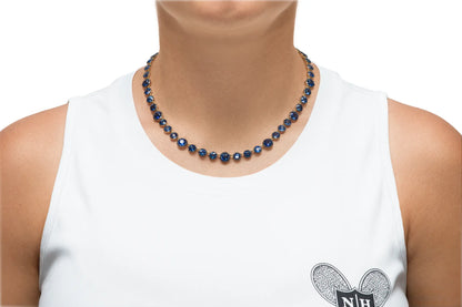 Blackened 18K Yellow Gold Sapphire Necklace Tw. 34.36 carat