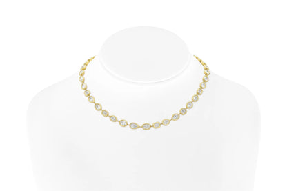 18K Yellow Gold Multi-Shaped Diamond Necklace DTw. 19.60 carat