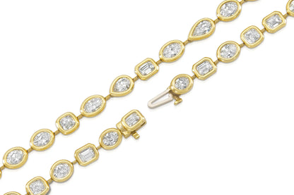 18K Yellow Gold Multi-Shaped Diamond Necklace DTw. 19.60 carat