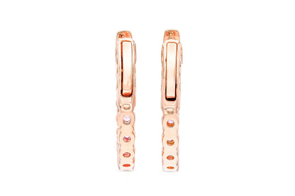 18K Rose Gold Natural Pink Sapphire Hoops 2.15 carat