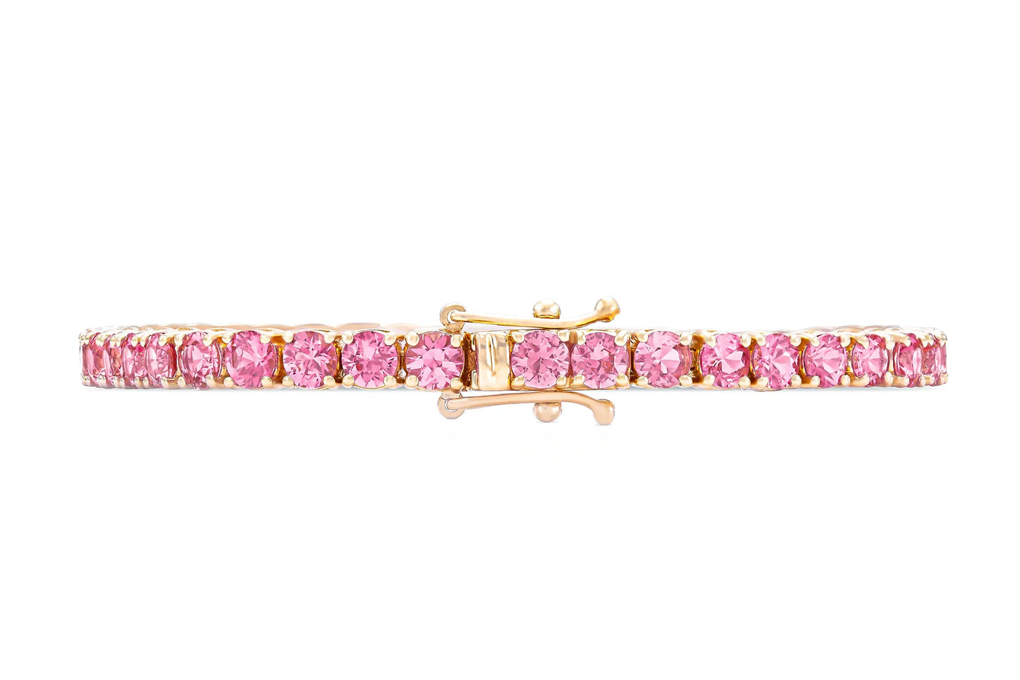 18K Rose Gold Pink Sapphire Tennis Bracelet DTW: 8.40ct